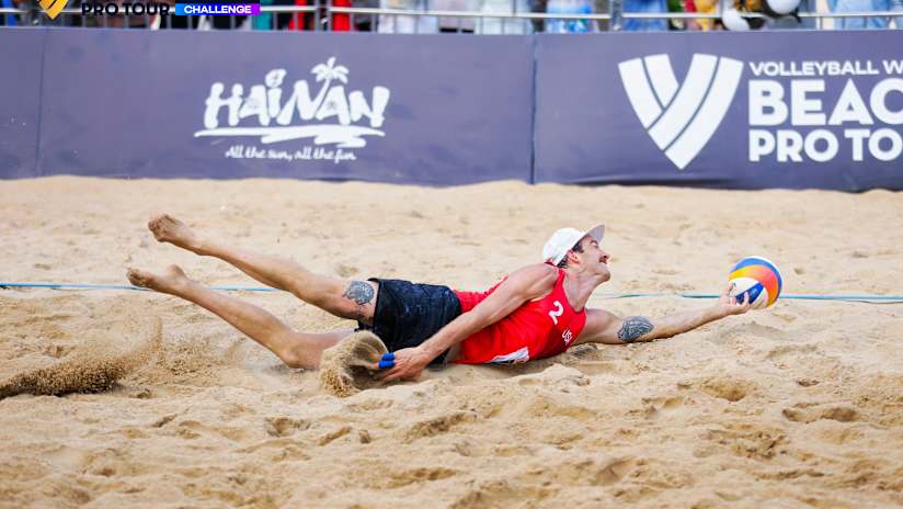 Cody Caldwell in a spectacular dig during the Haikou Challenge final