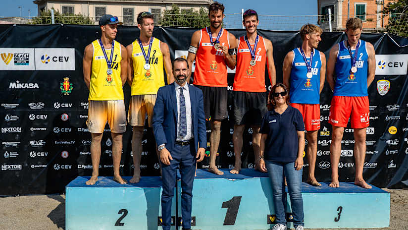 The 2025 Messina Futures men’s podium (source: cev.eu)