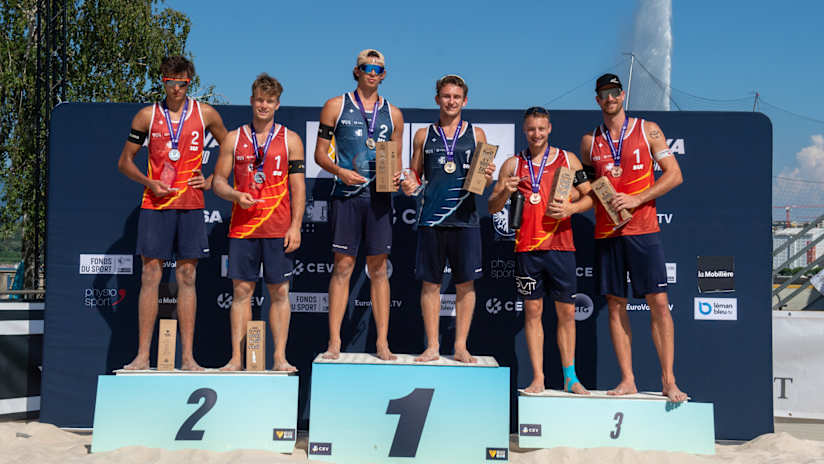 The 2025 Geneva Futures men’s podium (source: cev.eu)