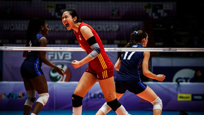 Volleyball players in action