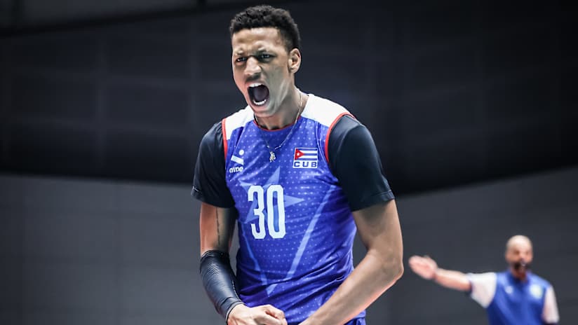 Daniel Martinez in action during a volleyball match