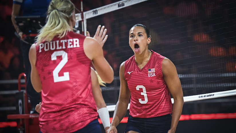 USA Volleyball team playing against Slovenia at the World Championship