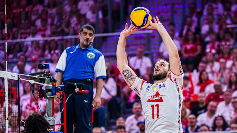 French national volleyball team in action