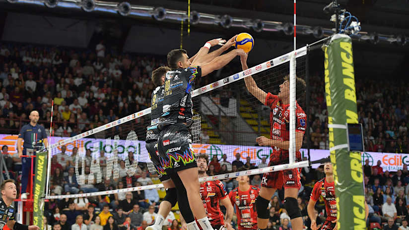 Sir Susa Scai Perugia and Cucine Lube Civitanova in action