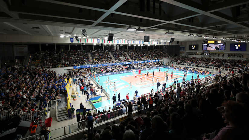 Trentino will entertain Sir at a sold-out BTS Arena (source: legavolley.it