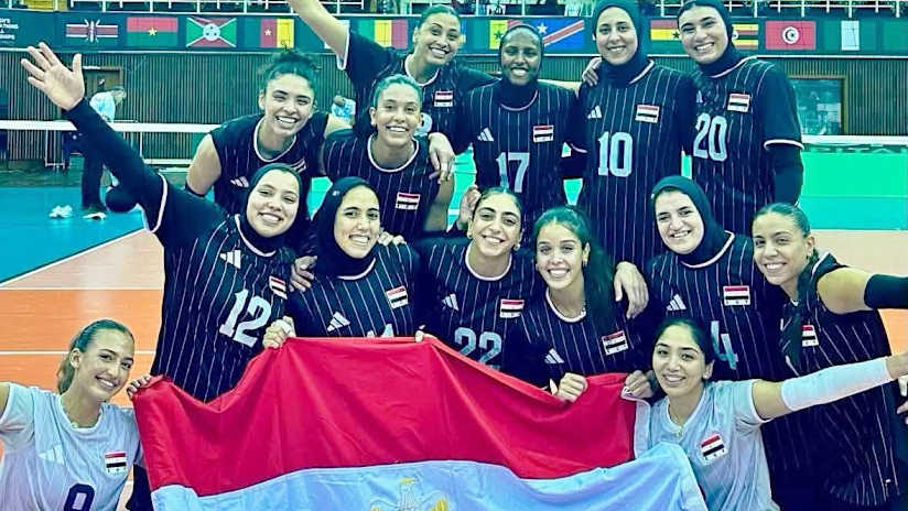 Egypt celebrate their qualification to the 2027 Women’s World Cup (source: Evbf)