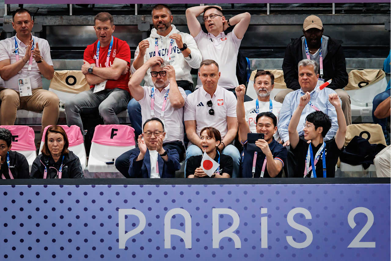 President of Poland Andrzej Sebastian Duda at Paris 2024 Volleyball