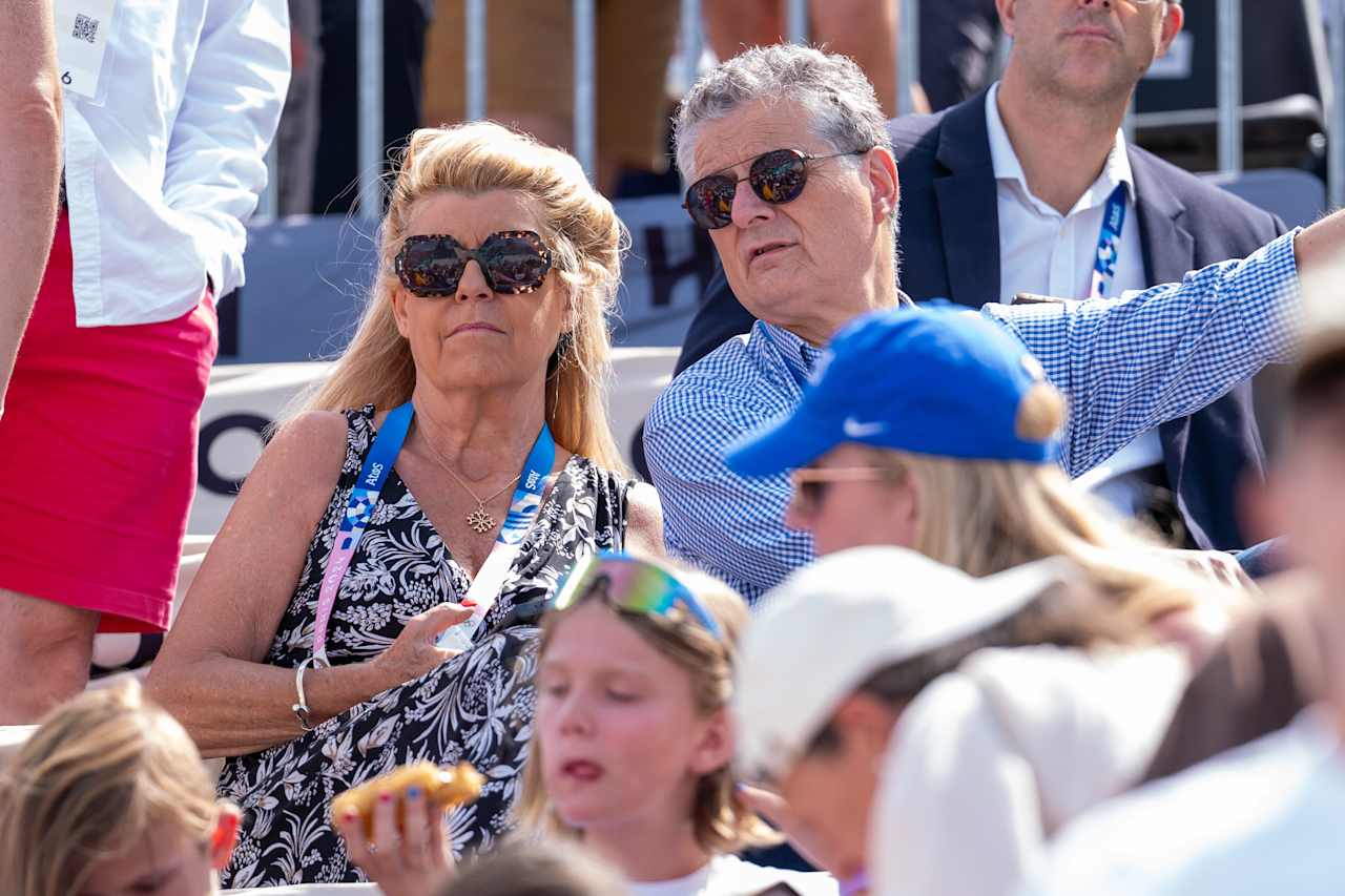 Dominique Faure, France’s Minister Delegate in charge of Territorial Collectivities and Rural affairs at Paris 2024 Beach Volleyball