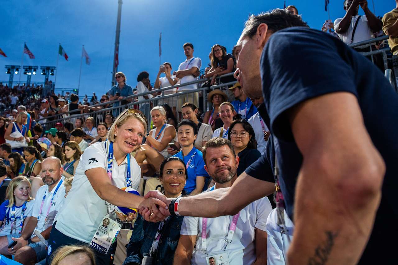 Emma Terho, Chair of the IOC Athletes' Commission and a former ice hockey player from Finland at Paris 2024 Beach Volleyball