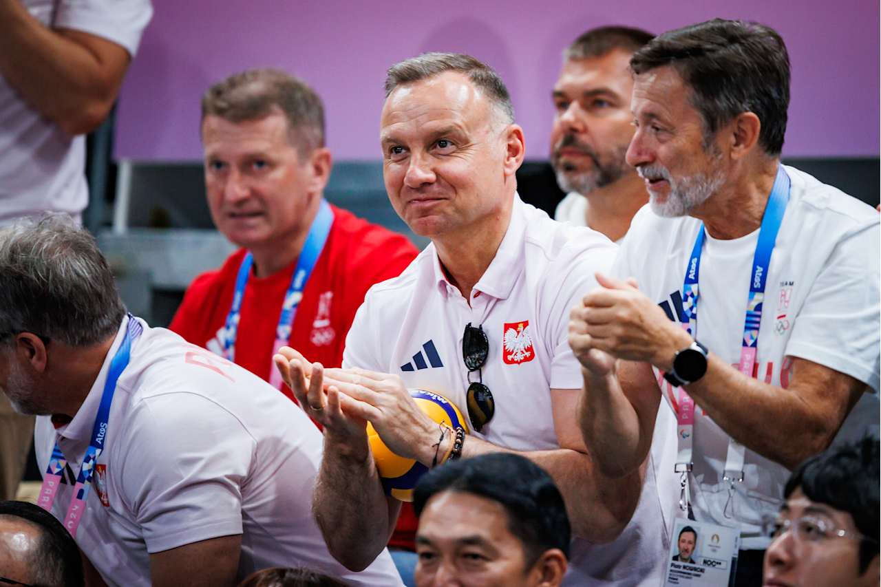 President of Poland Andrzej Sebastian Duda at Paris 2024 Volleyball