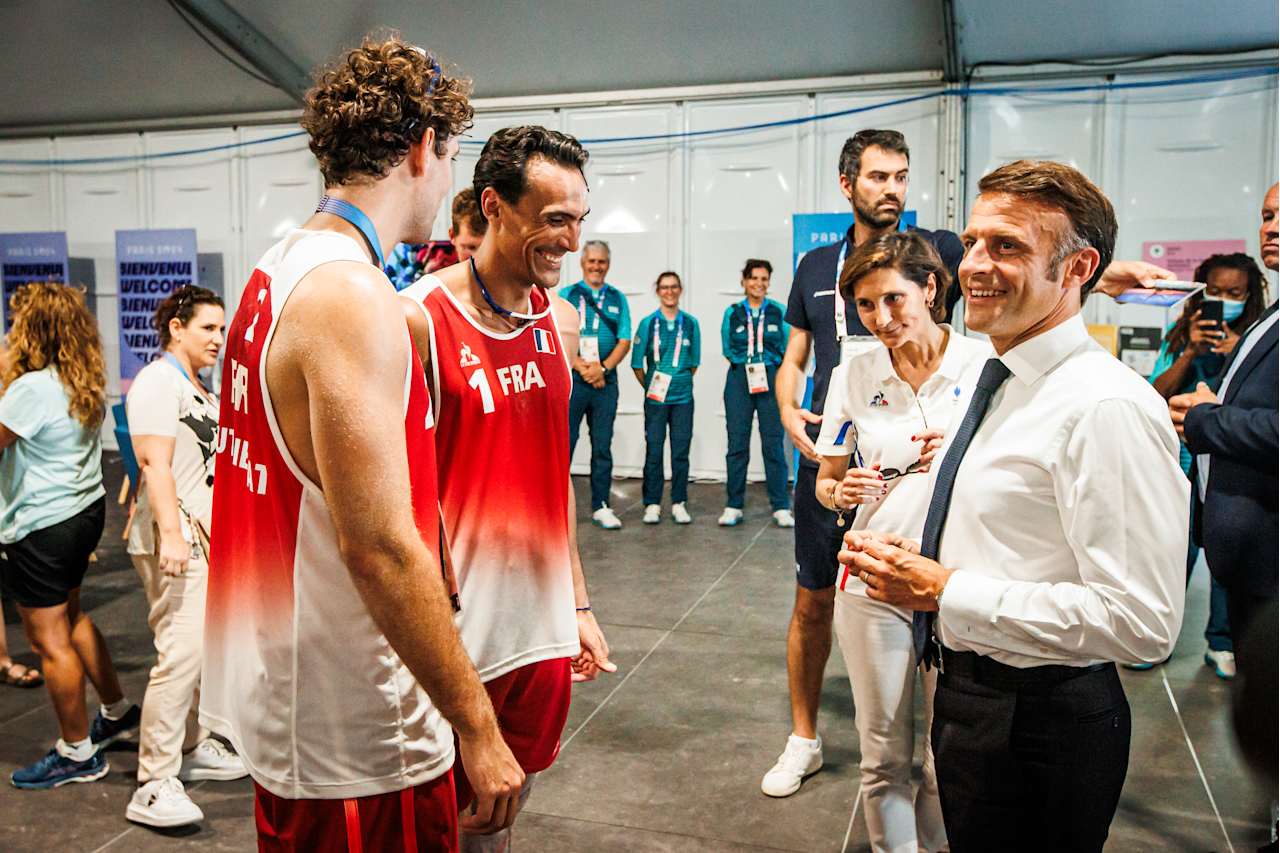 President of France, Emmanuel Macron together with Gauthier-Rat, Krou