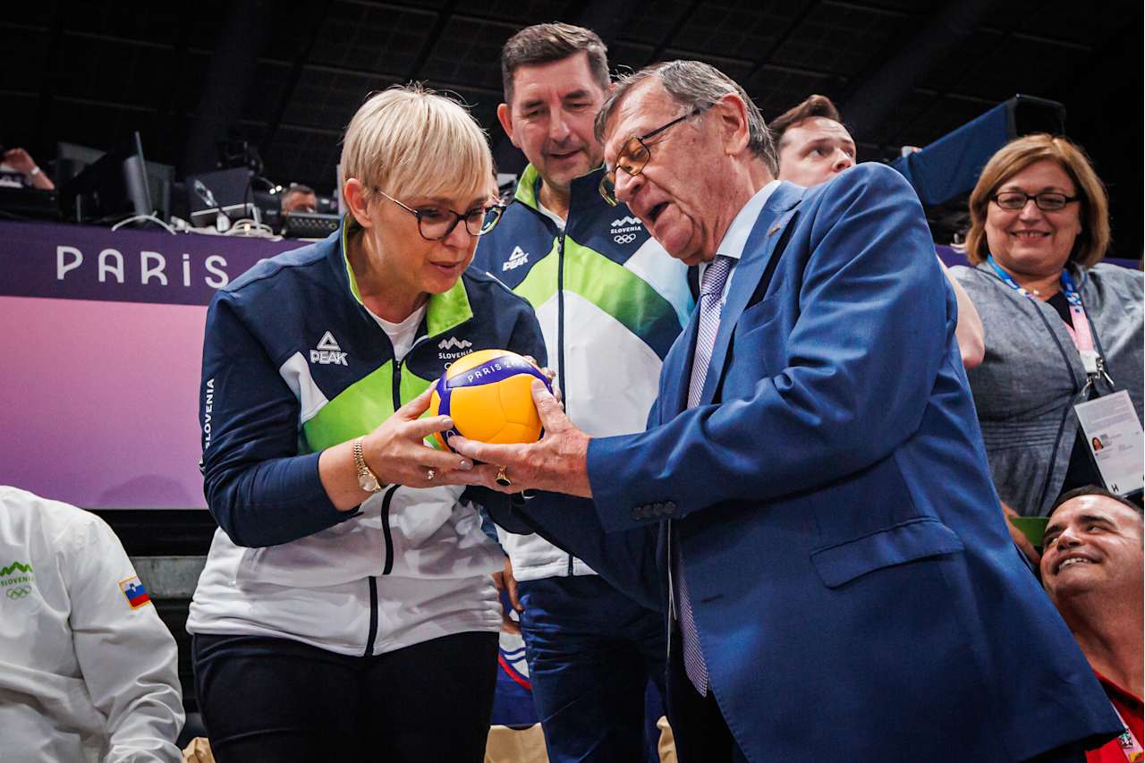 President of Slovenia Nataša Pirc Musar at Paris 2024 Volleyball