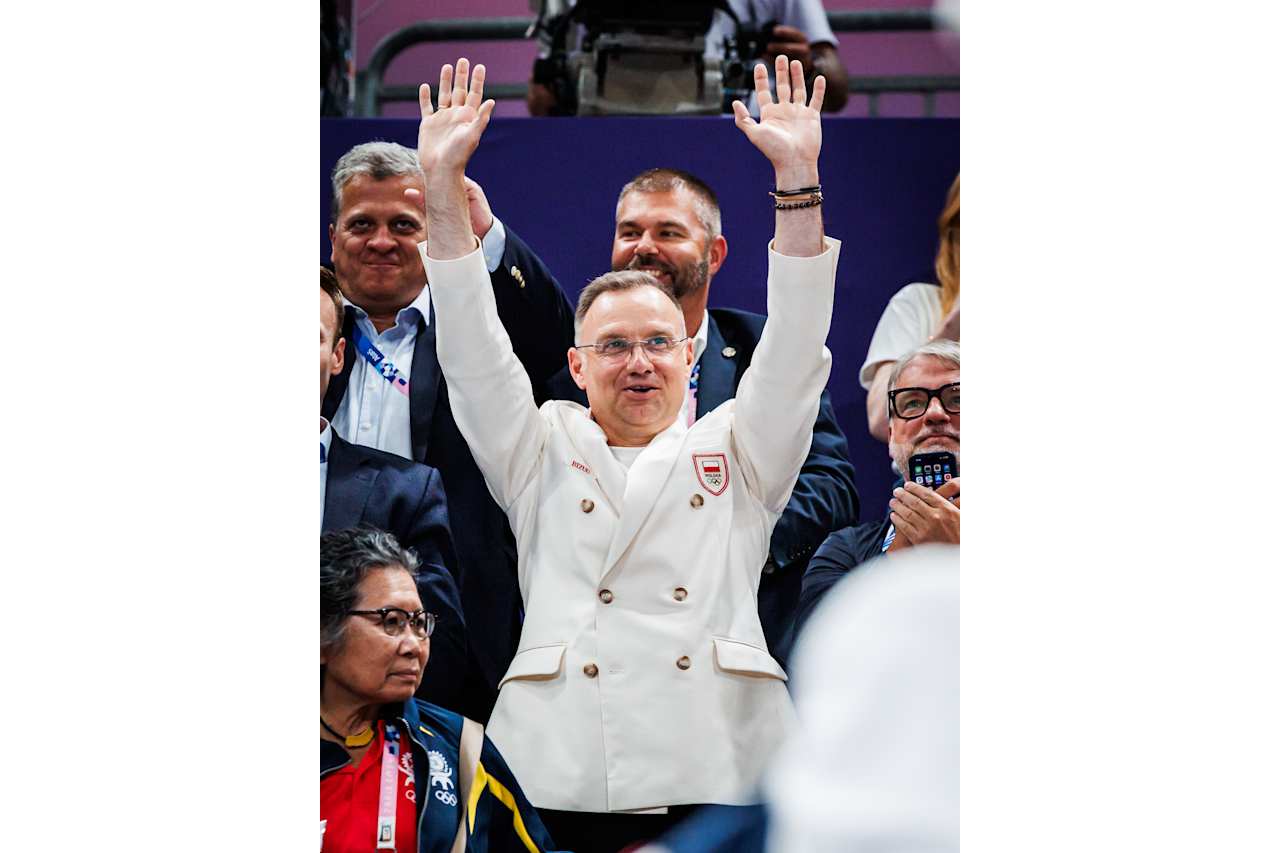 President of Poland Andrzej Sebastian Duda at Paris 2024 Volleyball