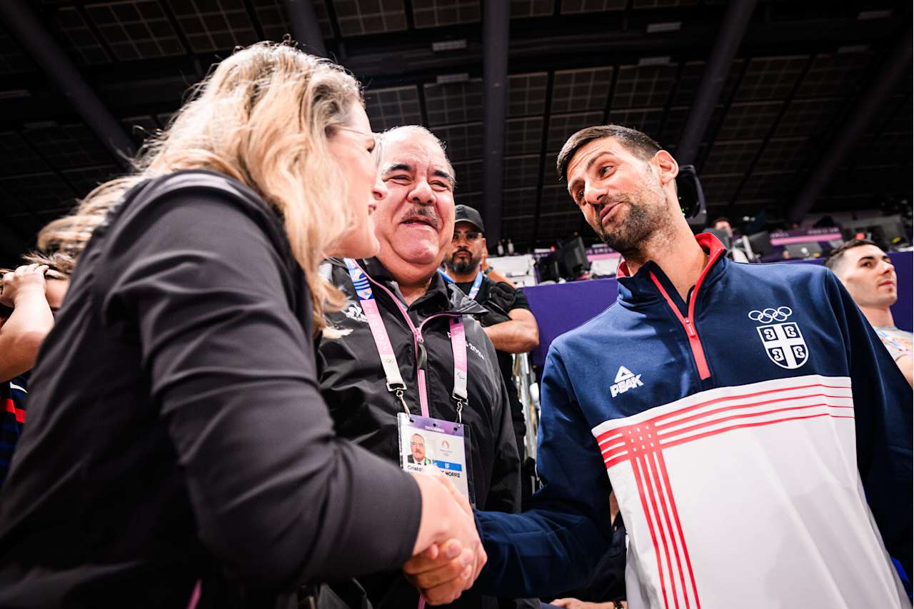 Tennis player Novak Djokovic at Paris 2024 Volleyball