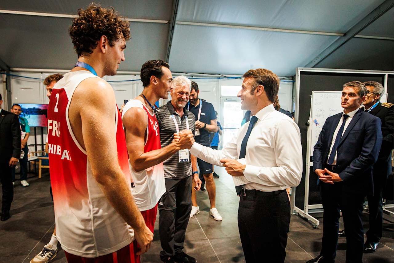 President of France, Emmanuel Macron together with Gauthier-Rat, Krou