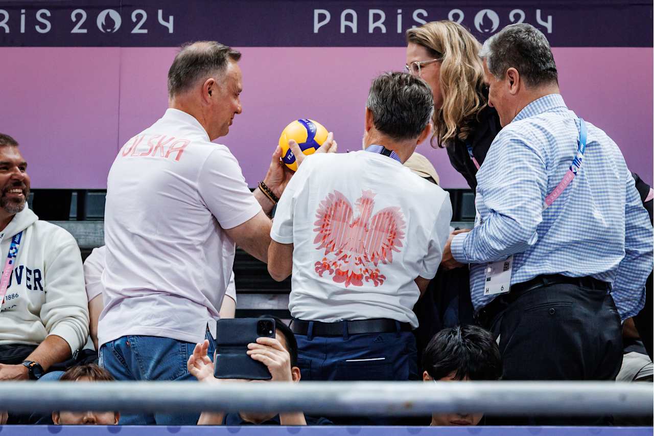 President of Poland Andrzej Sebastian Duda at Paris 2024 Volleyball