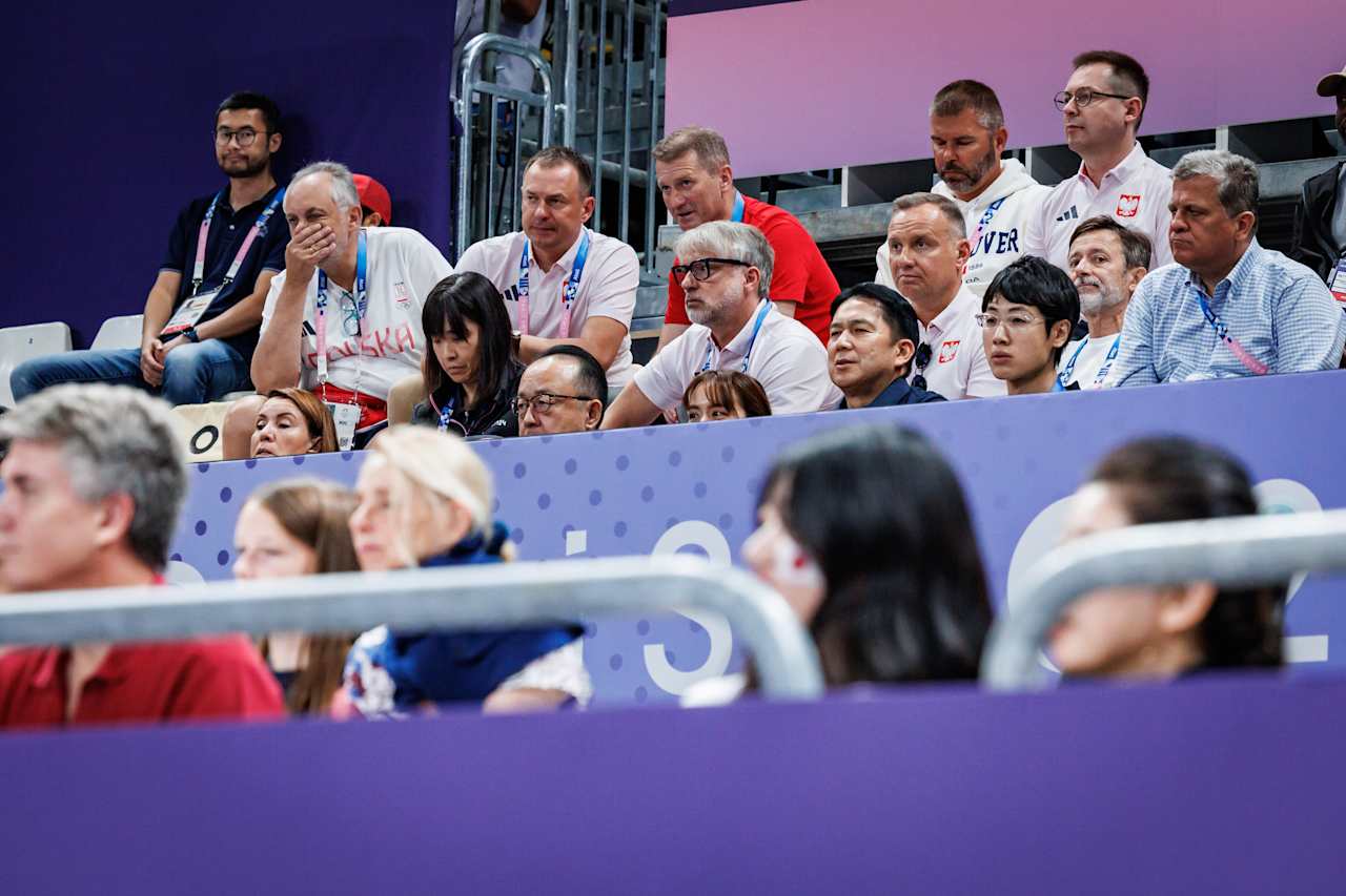 President of Poland Andrzej Sebastian Duda at Paris 2024 Volleyball