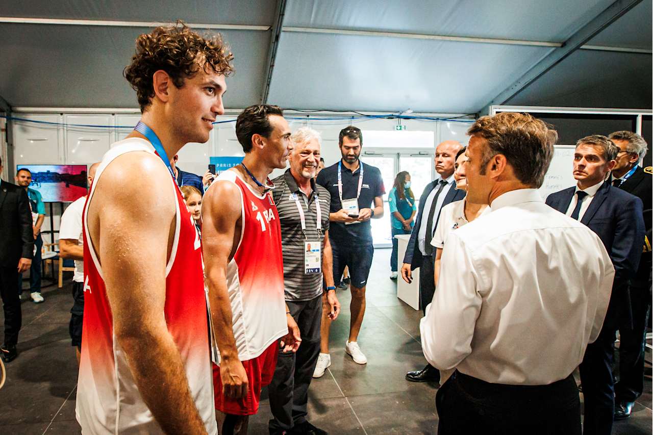 President of France, Emmanuel Macron together with Gauthier-Rat, Krou