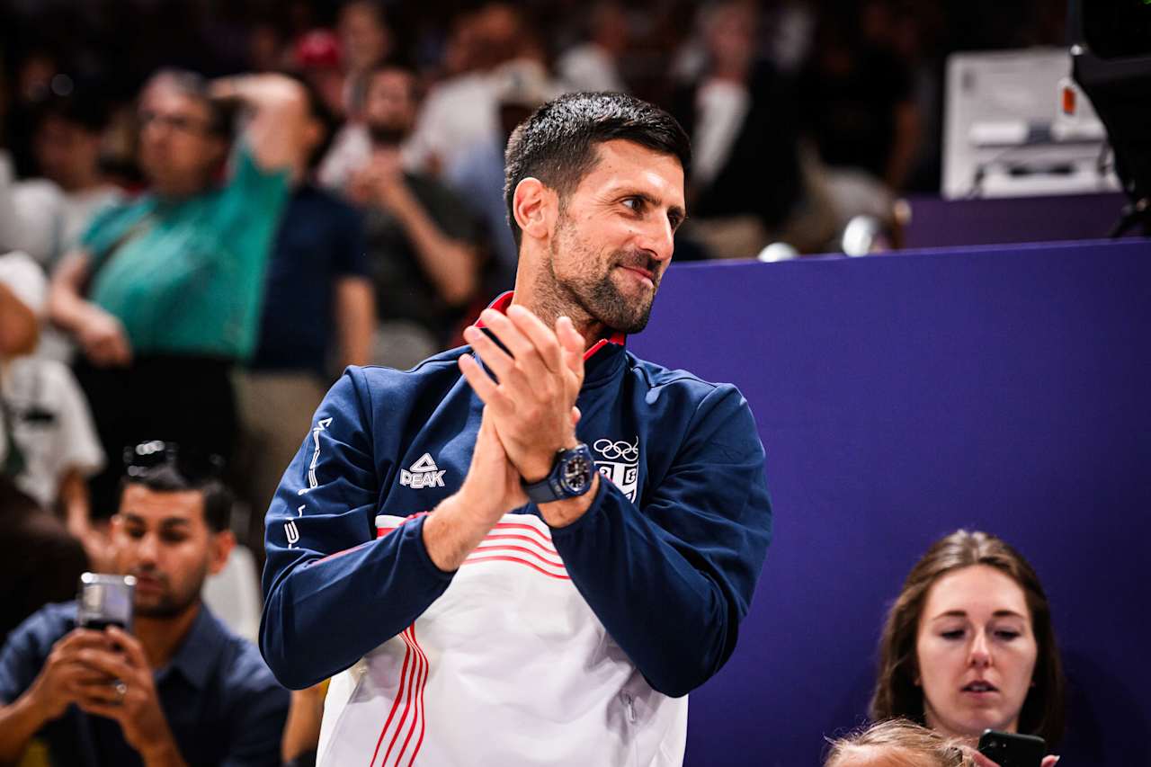 Tennis player Novak Djokovic at Paris 2024 Volleyball