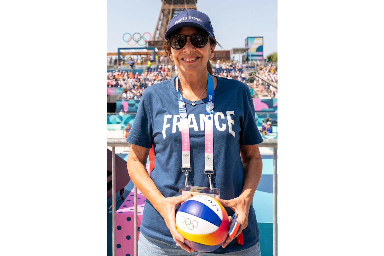 Paris Mayor Anne Hidalgo at Paris 2024 Beach Volleyball