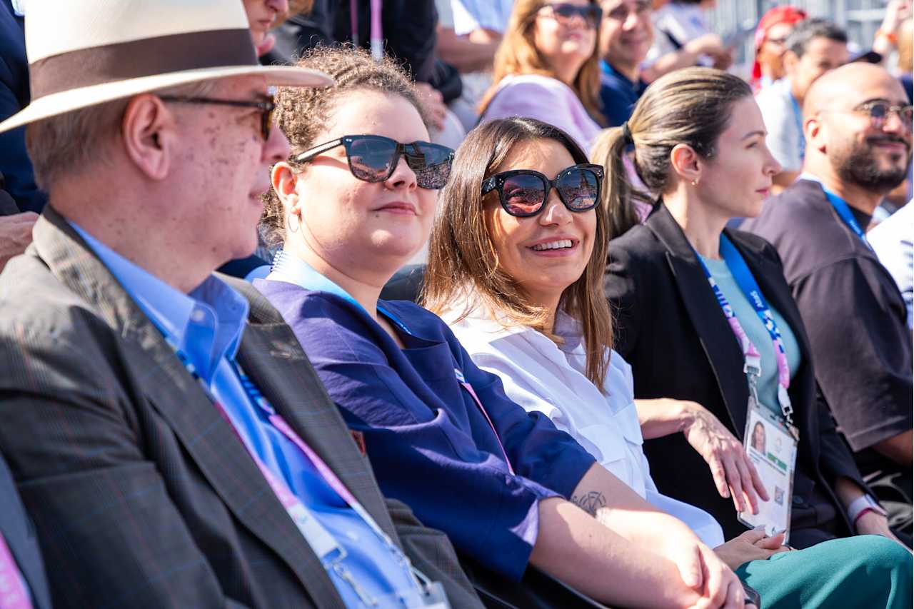 First Lady of Brazil Rosângela Lula da Silva at Paris 2024 Beach Volleyball