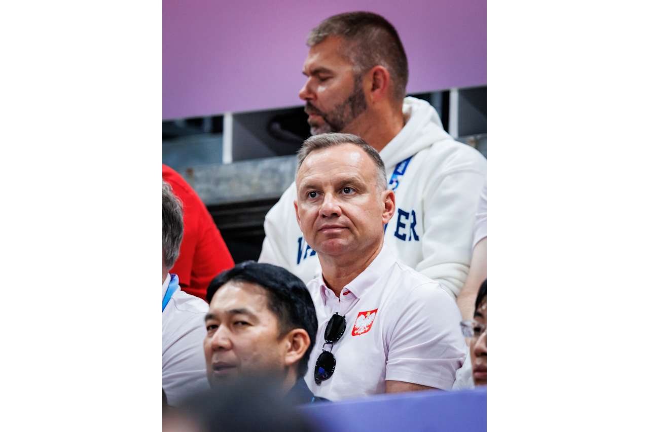 President of Poland Andrzej Sebastian Duda at Paris 2024 Volleyball