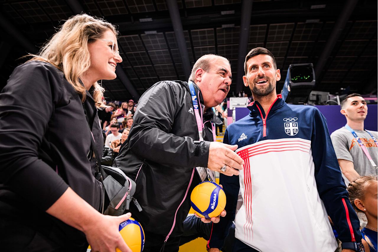 Tennis player Novak Djokovic at Paris 2024 Volleyball