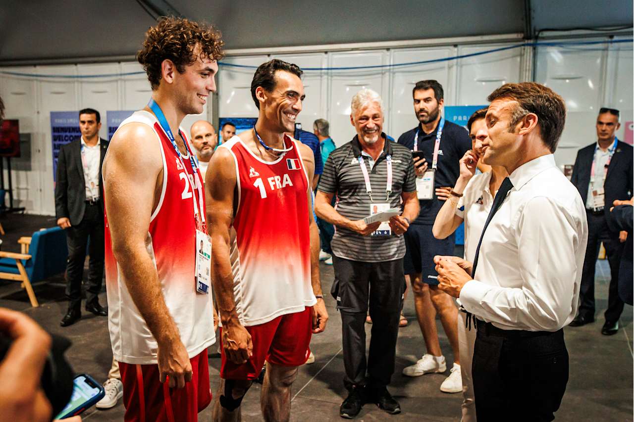 President of France, Emmanuel Macron together with Gauthier-Rat, Krou