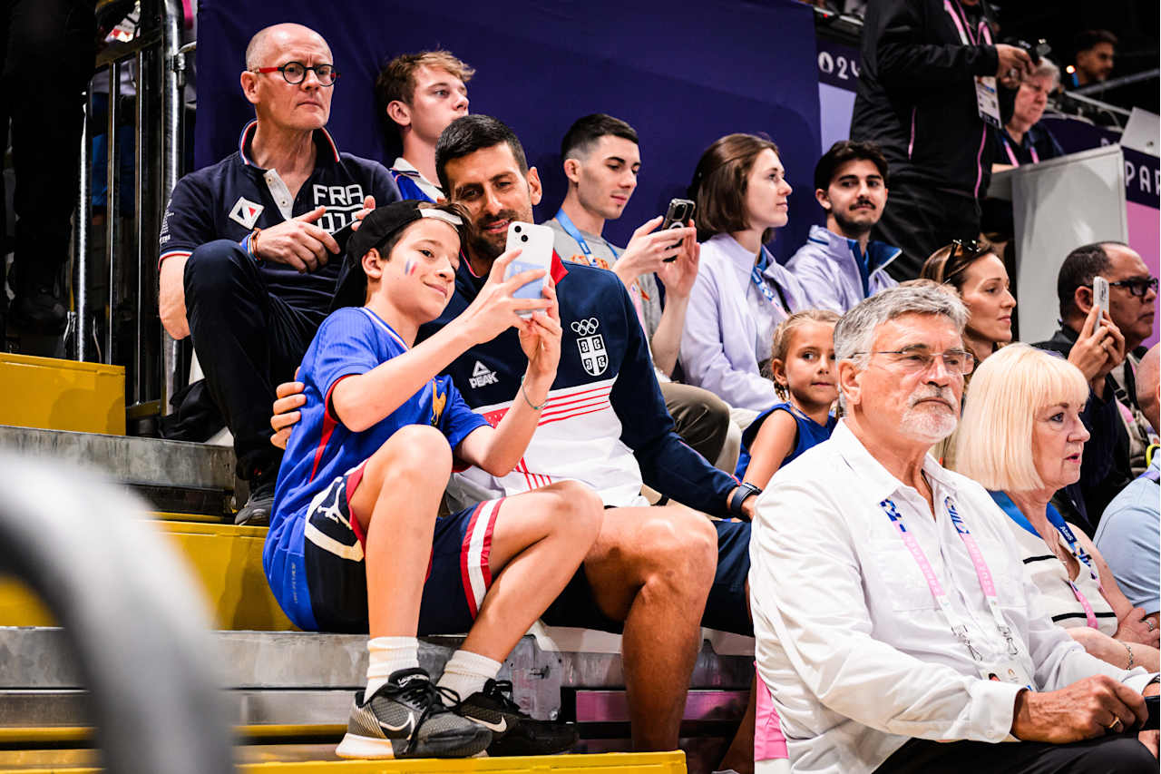 Tennis player Novak Djokovic at Paris 2024 Volleyball