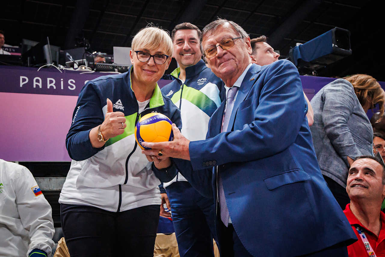 President of Slovenia Nataša Pirc Musar at Paris 2024 Volleyball