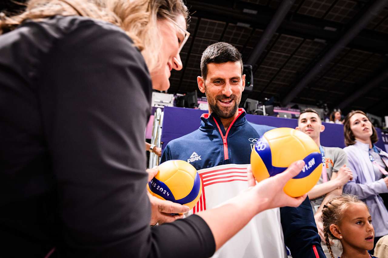 Tennis player Novak Djokovic at Paris 2024 Volleyball