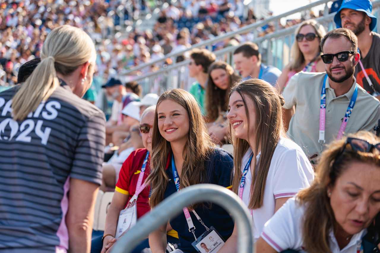 HRH Princess Leanor and Infanta Sofia at Paris 2024 Beach Volleyball