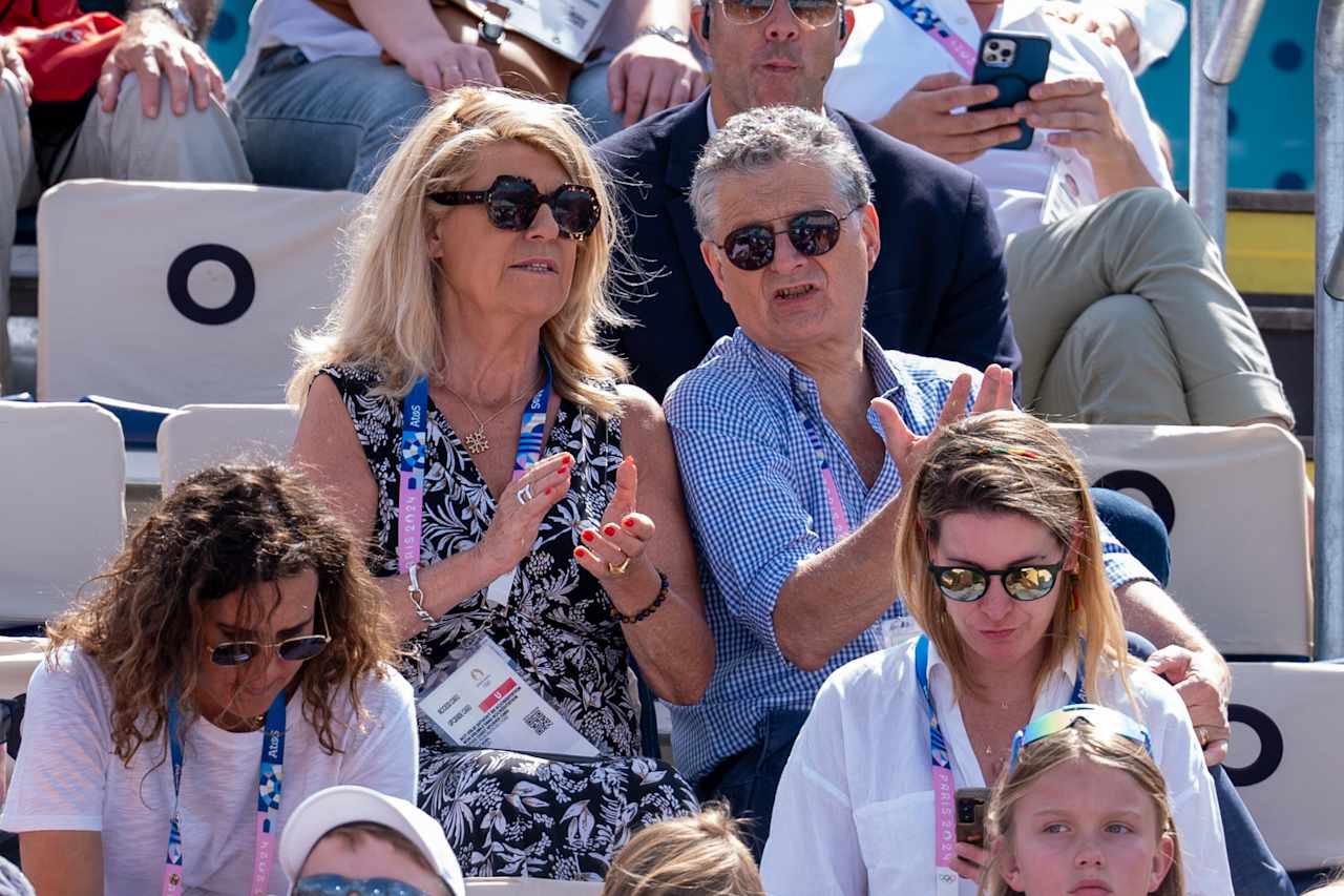 Dominique Faure, France’s Minister Delegate in charge of Territorial Collectivities and Rural affairs at Paris 2024 Beach Volleyball