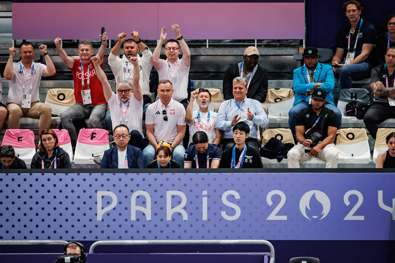 President of Poland Andrzej Sebastian Duda at Paris 2024 Volleyball