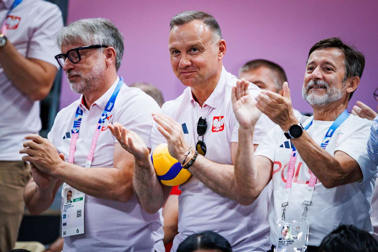 President of Poland Andrzej Sebastian Duda at Paris 2024 Volleyball