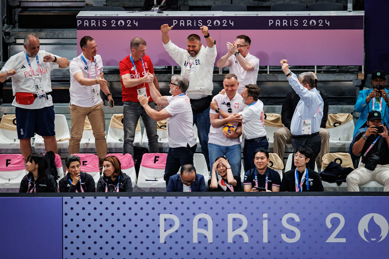 President of Poland Andrzej Sebastian Duda at Paris 2024 Volleyball