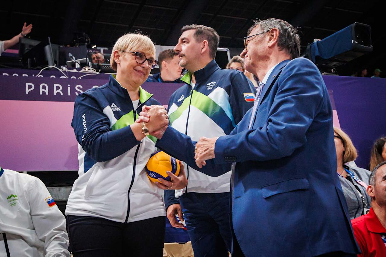 President of Slovenia Nataša Pirc Musar at Paris 2024 Volleyball