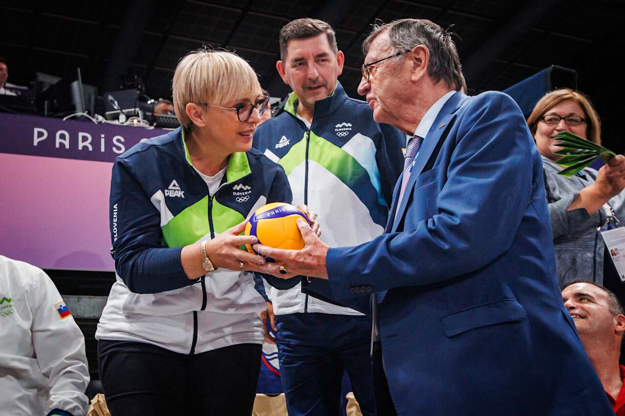 President of Slovenia Nataša Pirc Musar at Paris 2024 Volleyball