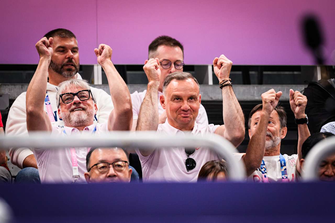 President of Poland Andrzej Sebastian Duda at Paris 2024 Volleyball