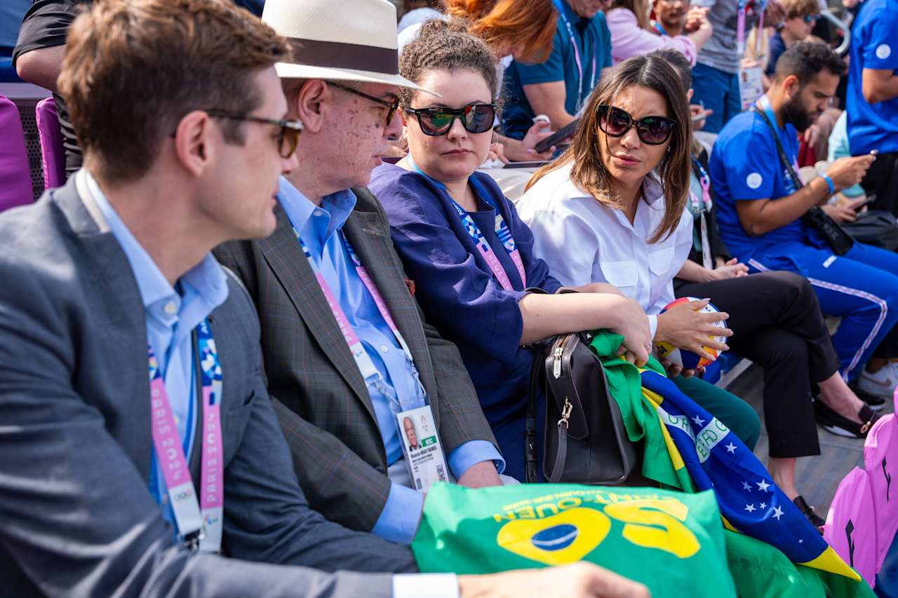 First Lady of Brazil Rosângela Lula da Silva at Paris 2024 Beach Volleyball