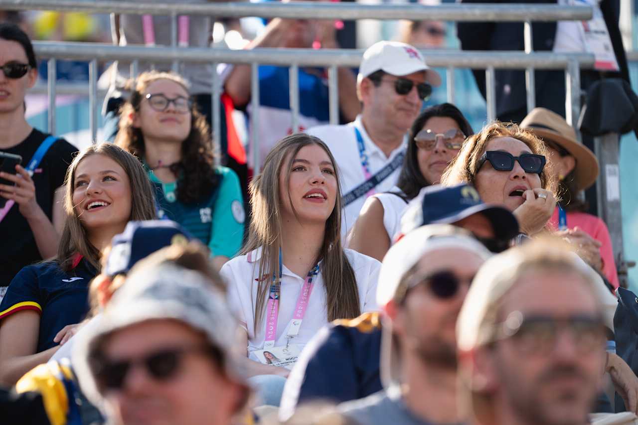 HRH Princess Leanor and Infanta Sofia at Paris 2024 Beach Volleyball