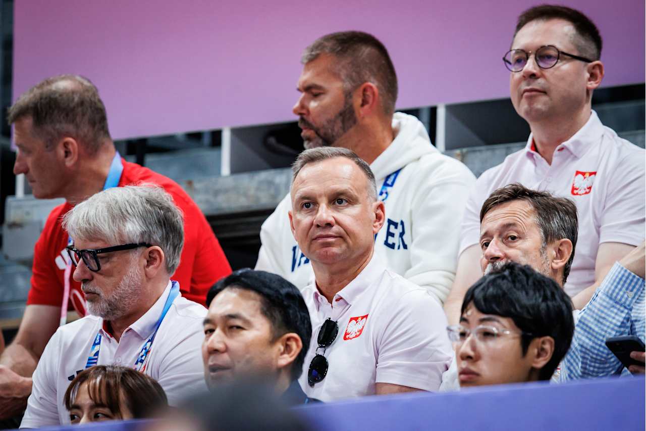 President of Poland Andrzej Sebastian Duda at Paris 2024 Volleyball