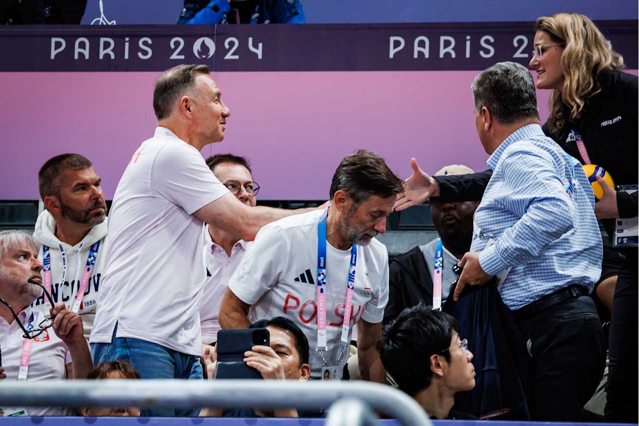 President of Poland Andrzej Sebastian Duda at Paris 2024 Volleyball