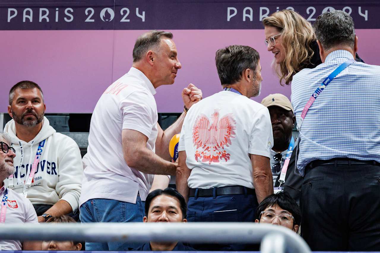 President of Poland Andrzej Sebastian Duda at Paris 2024 Volleyball