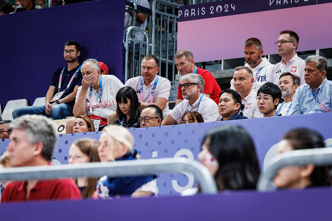 President of Poland Andrzej Sebastian Duda at Paris 2024 Volleyball