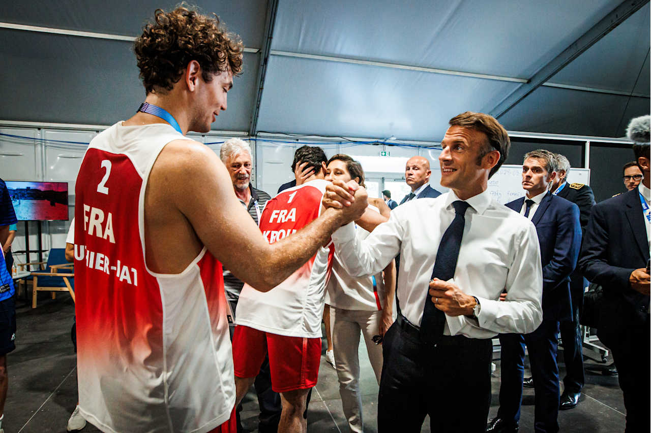 President of France, Emmanuel Macron together with Gauthier-Rat, Krou