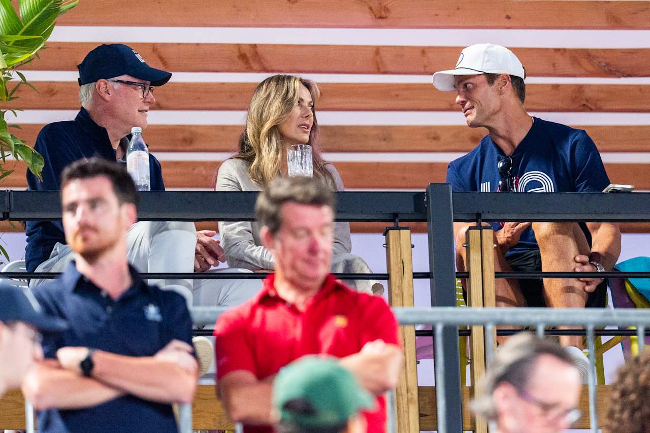 American football’s Greatest of All Time (GOAT) Tom Brady  at Paris 2024 Beach Volleyball