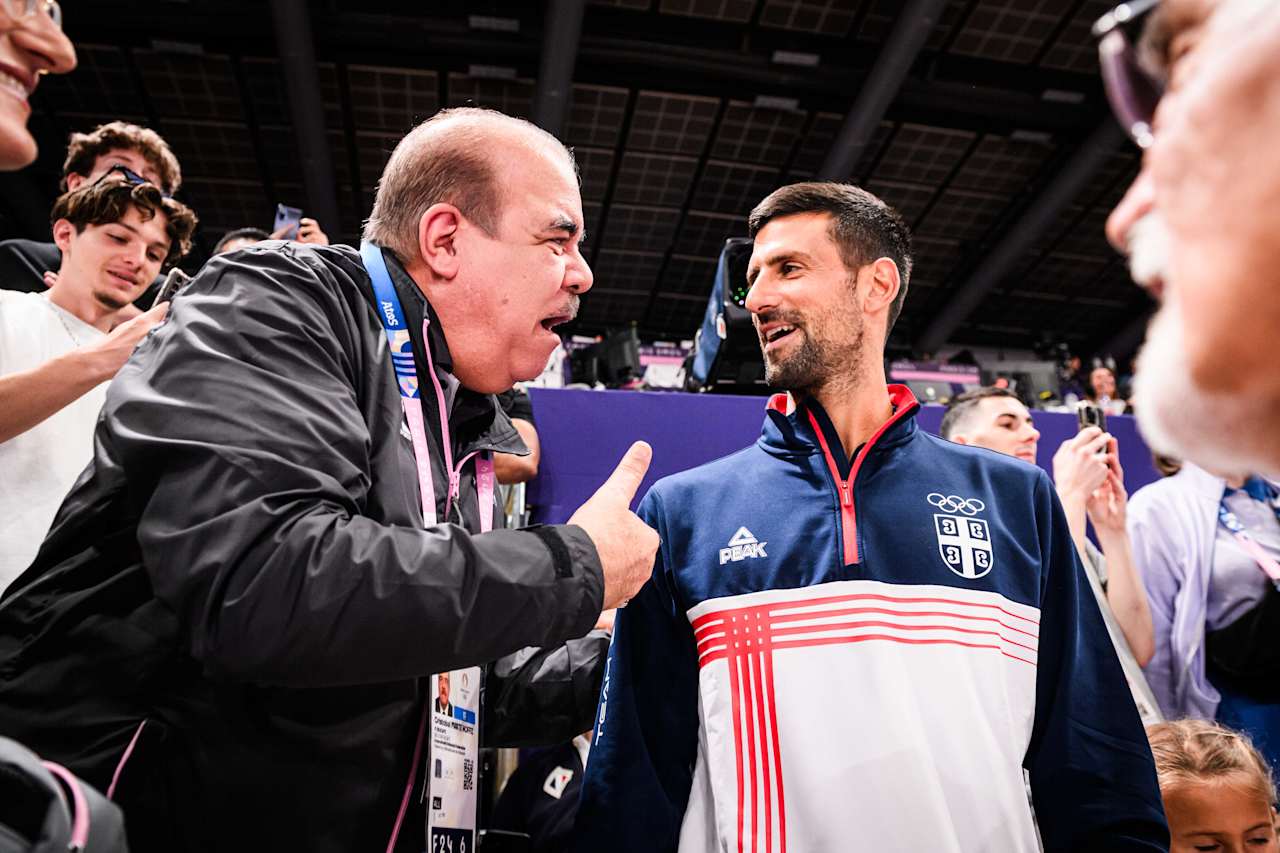 Tennis player Novak Djokovic at Paris 2024 Volleyball