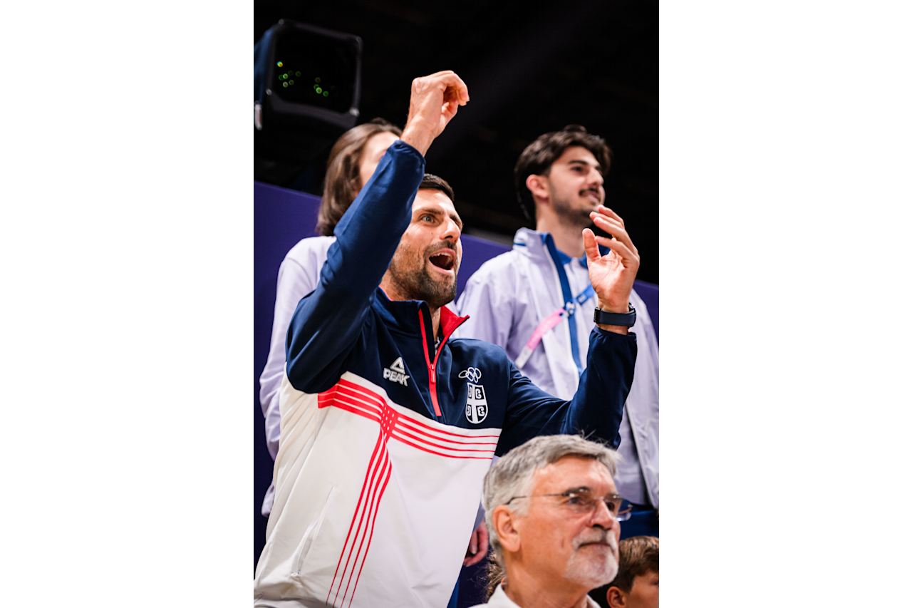 Tennis player Novak Djokovic at Paris 2024 Volleyball