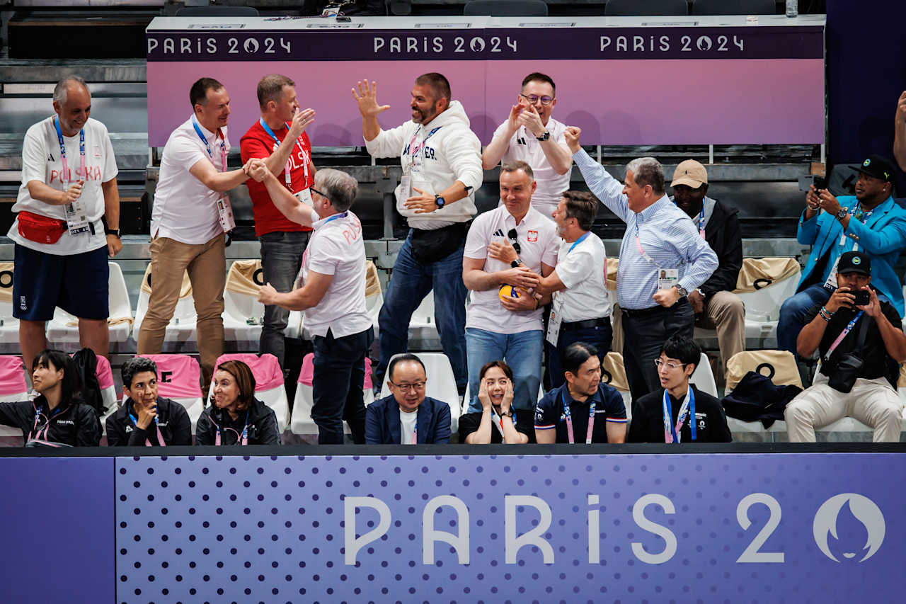 President of Poland Andrzej Sebastian Duda at Paris 2024 Volleyball